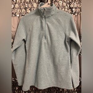 EDDIE BAUER Light Blue Quarter Zip Pullover